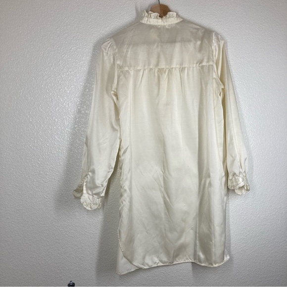 Jodie Arden Vintage Sleep Wear Robe Cream Embroidered Floral Small Pijama - Picture 9 of 16